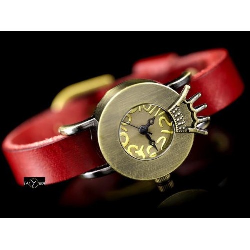 ZEGAREK DAMSKI TAYMA - RETRO PUNK 28 - czerwony (zx585a) - TA-1292