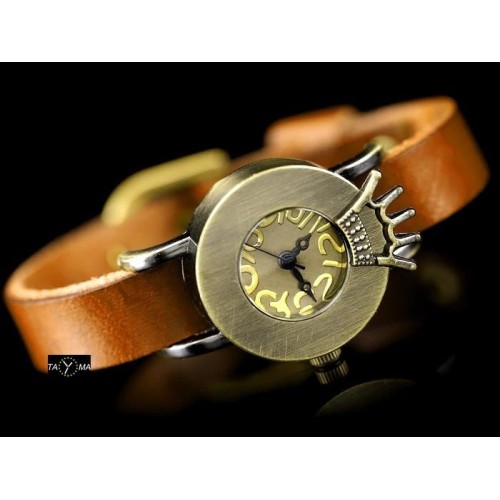 ZEGAREK DAMSKI TAYMA - RETRO PUNK 28 - camel (zx585e) - TA-1293