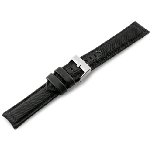 Pasek skórzany do zegarka W34 - PREMIUM - czarny/czarne - 26mm - TA-18427