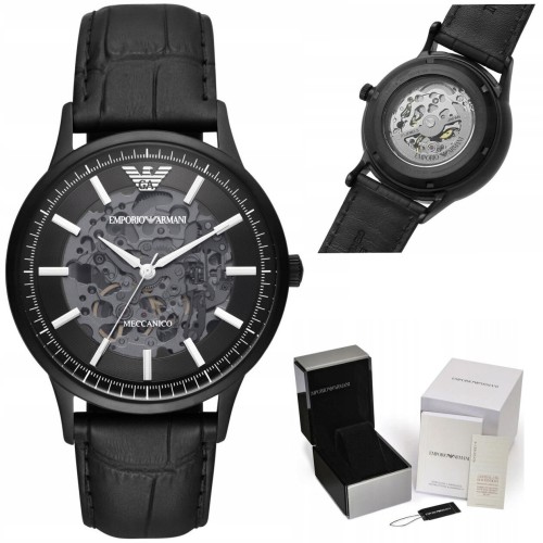 Zegarek męski EMPORIO ARMANI SKELETON AUTOMATIC AR60042 (zi055c) - TA-19464