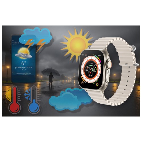 SMARTWATCH UNISEX Rubicon RNCF17 - BLUETOOTH CALL, ŁADOWANIE BEZPRZEWODOWE (sr059c) - TA-24992