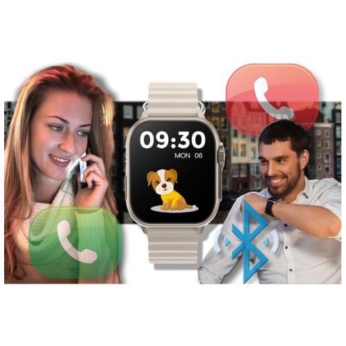 SMARTWATCH UNISEX Rubicon RNCF17 - BLUETOOTH CALL, ŁADOWANIE BEZPRZEWODOWE (sr059c) - TA-24992