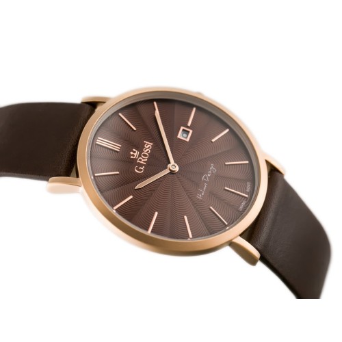 ZEGAREK MĘSKI G. ROSSI - 10853A - SLIM (zg184f) + BOX - TA-9