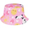 Pandy I Kurczaki Na Różu Dwustronny Kapelusz Dziecięcy Bucket Hat Kap-Md - HH-11116