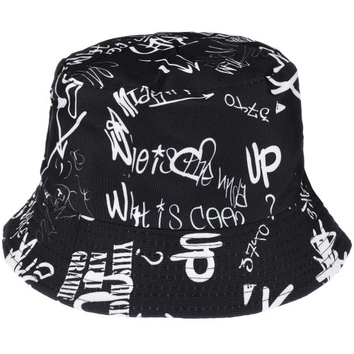 Czarny Kapelusz Dwustronny Bucket Hat Wędkarski Modny Moro Kap-M-49 - HH-11135