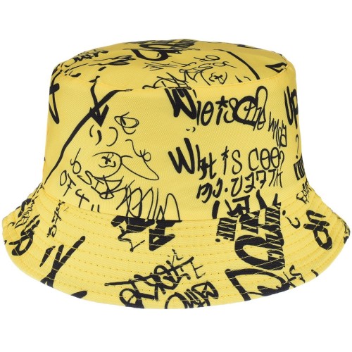 Żółty Kapelusz Dwustronny Bucket Hat Wędkarski Modny Moro Kap-M-51 - HH-11137
