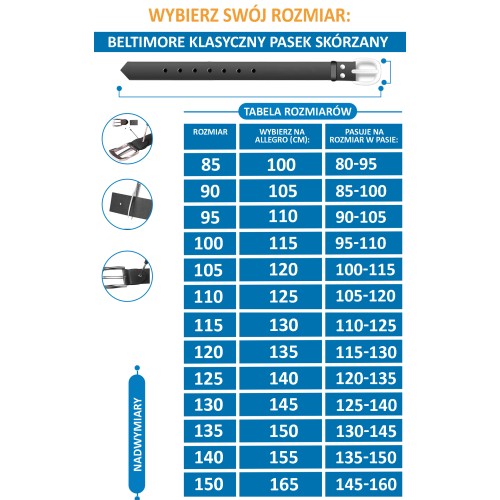 Czarny Skórzany Pasek Męski, Szeroki Pasek Skórzany 4Cm Beltimore A31 - HH-8309