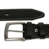Czarny Skórzany Pasek Męski, Szeroki Pasek Skórzany 4Cm Beltimore A31 - HH-8309