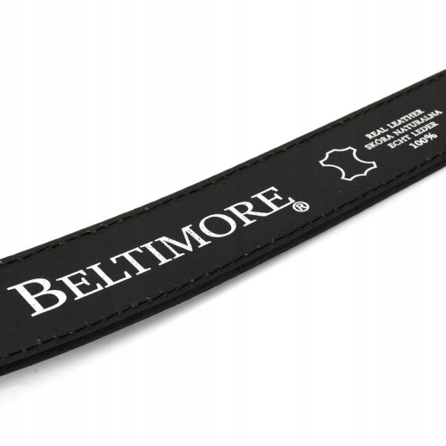 Czarny Skórzany Pasek Męski, Szeroki Pasek Skórzany 4Cm Beltimore A31 - HH-8309