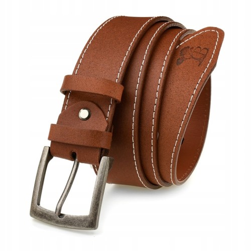 Pasek Męski Skórzany Klamra 4 Cm Brązowy Beltimore A34 - HH-8310