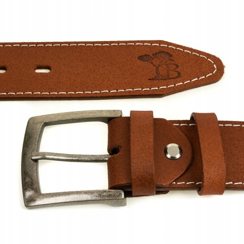 Pasek Męski Skórzany Klamra 4 Cm Brązowy Beltimore A34 - HH-8310