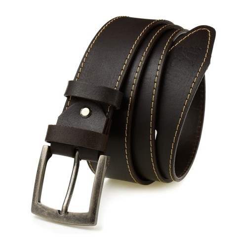 Pasek Męski Skórzany Klamra 4 Cm Ciemny Bąz Beltimore A35 - HH-8312