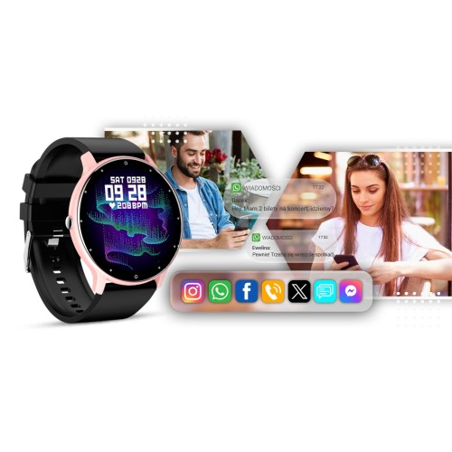 Smartwatch Giewont Sport Around GW120-3 - Rose Gold/Black Effect - 6601