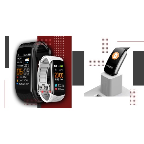 Smartband Giewont Fit&GO Duo GW200-2 - Black + Pasek Ice White - 4982