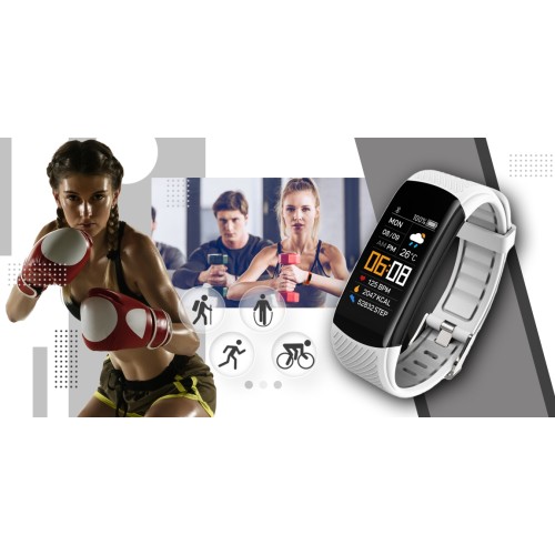 Smartband Giewont Fit&GO Duo GW200-2 - Black + Pasek Ice White - 4982
