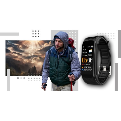 Smartband Giewont Fit&GO Duo GW200-2 - Black + Pasek Ice White - 4982