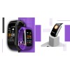 Smartband Giewont Fit&GO Duo GW200-3 - Black + Pasek Flora Violet - 4983