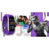 Smartband Giewont Fit&GO Duo GW200-3 - Black + Pasek Flora Violet - 4983