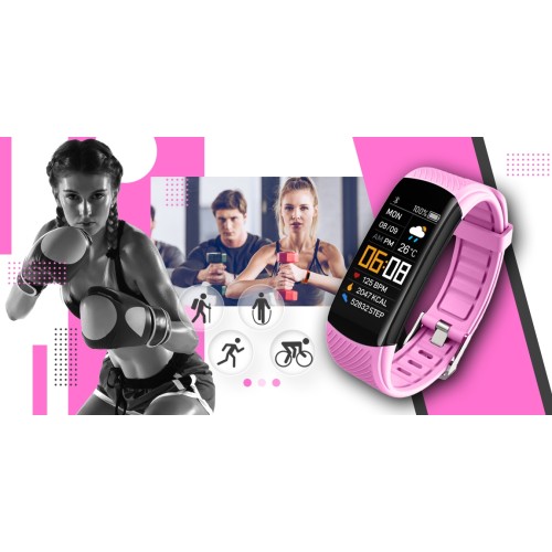 Smartband Giewont Fit&GO Duo GW200-4 - Black + Pasek Think Pink - 4984