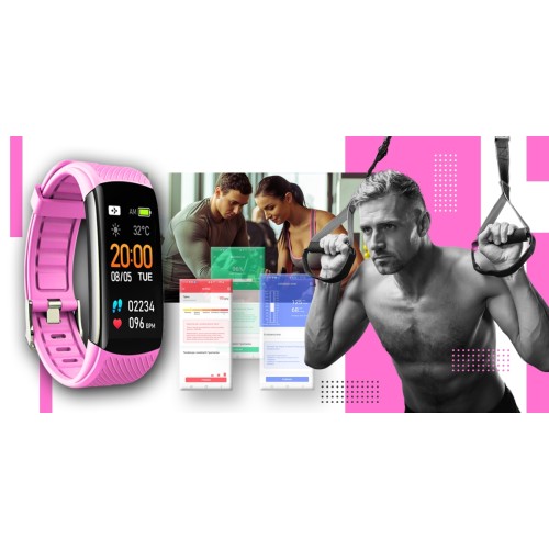 Smartband Giewont Fit&GO Duo GW200-4 - Black + Pasek Think Pink - 4984