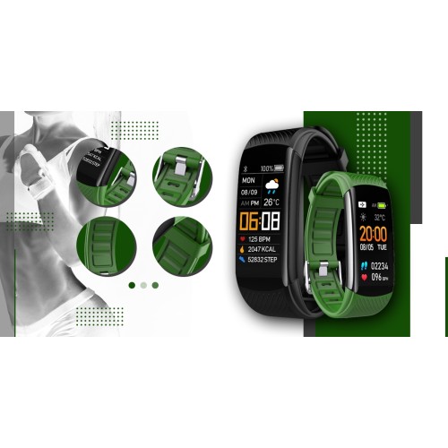 Smartband Giewont Fit&GO Duo GW200-5 - Black + Pasek Go Green - 4985