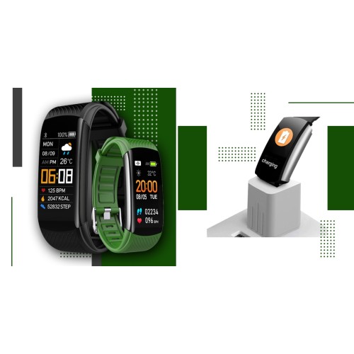 Smartband Giewont Fit&GO Duo GW200-5 - Black + Pasek Go Green - 4985