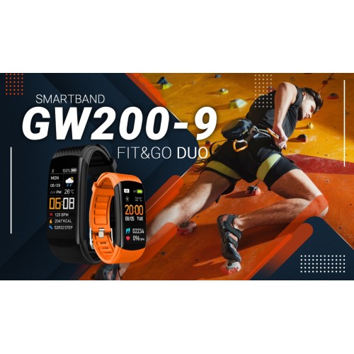 Smartband Giewont Fit&GO Duo GW200-9 - Black + Pasek Orange Power - 5185