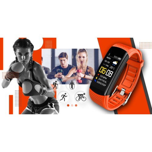 Smartband Giewont Fit&GO Duo GW200-9 - Black + Pasek Orange Power - 5185