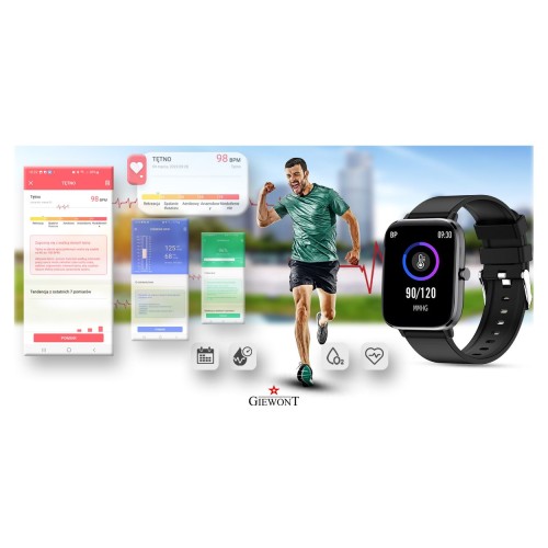 Smartwatch Giewont Dynamic SmartCall GW230-2 - Carbon/Carbon - 6560