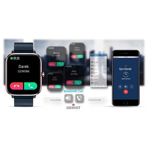 Smartwatch Giewont Dynamic SmartCall GW230-5 - RoseGold/Deep Ocean - 6557