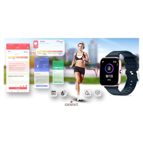Smartwatch Giewont Dynamic SmartCall GW230-5 - RoseGold/Deep Ocean - 6557