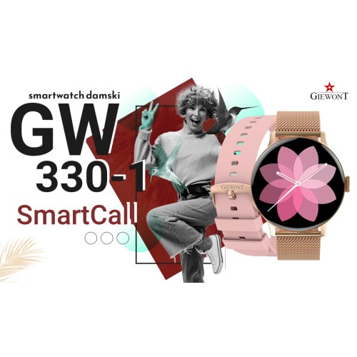 Smartwatch Giewont Supernova SmartCall GW330-1 Rose Gold Shine/Powder Pink - 5870