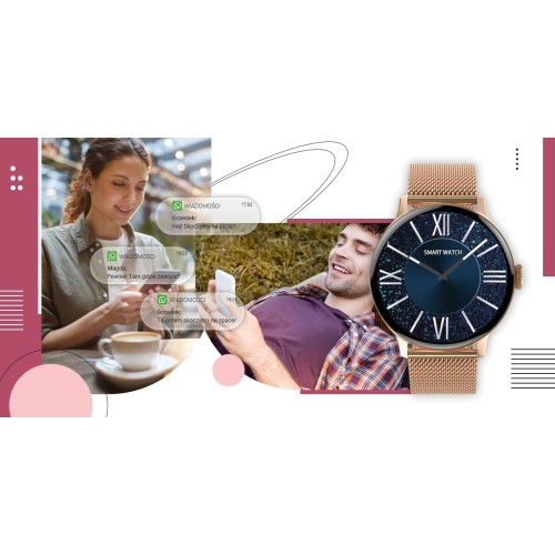 Smartwatch Giewont Supernova SmartCall GW330-1 Rose Gold Shine/Powder Pink - 5870