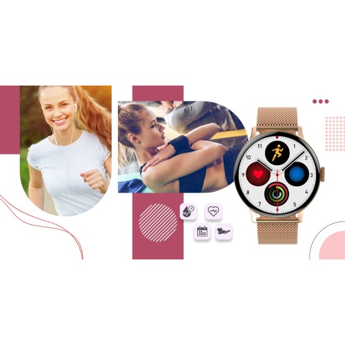 Smartwatch Giewont Supernova SmartCall GW330-1 Rose Gold Shine/Powder Pink - 5870
