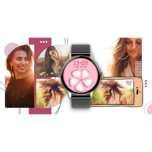 Smartwatch Giewont Supernova SmartCall GW330-4 Black Shine/Powder Pink - 6207