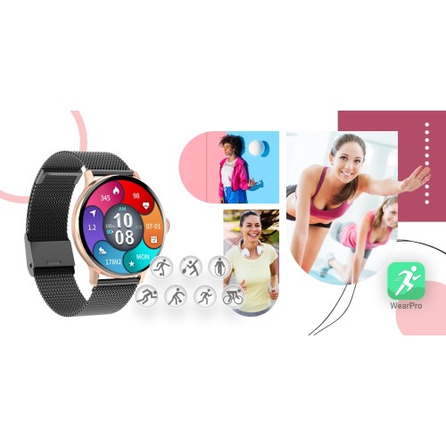 Smartwatch Giewont Supernova SmartCall GW330-4 Black Shine/Powder Pink - 6207