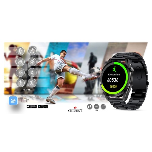 Smartwatch Giewont Vertex SmartCall GW450-1 Carbon/Carbon Silikon - 6330