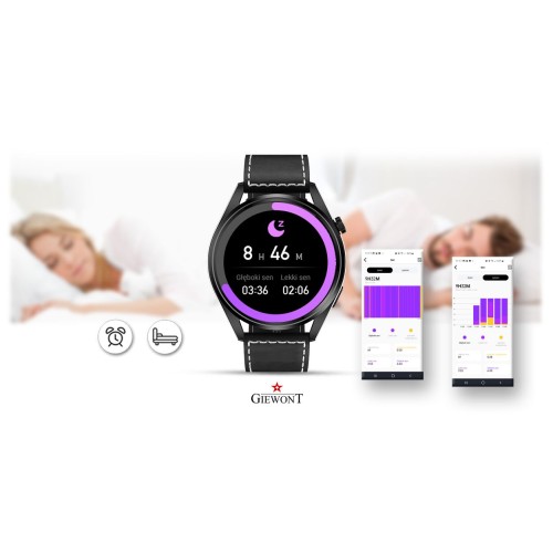Smartwatch Giewont Vertex SmartCall GW450-2 Carbon/Carbon Leather - 6329