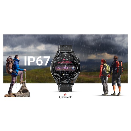 Smartwatch Giewont Vertex SmartCall GW450-2 Carbon/Carbon Leather - 6329