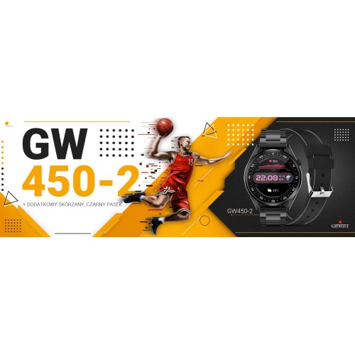 Smartwatch Giewont Vertex SmartCall GW450-2 Carbon/Carbon Leather - 6329
