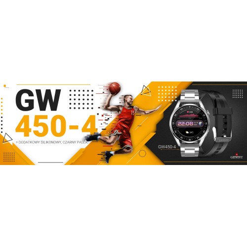 Smartwatch Giewont Vertex SmartCall GW450-4 Silver/Carbon Silikon - 6327
