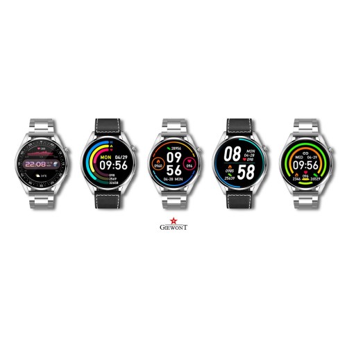 Smartwatch Giewont Vertex SmartCall GW450-5 Silver/Carbon Leather - 6326