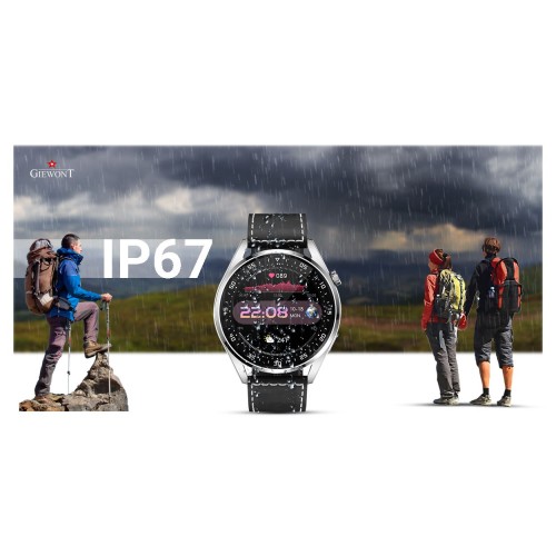 Smartwatch Giewont Vertex SmartCall GW450-5 Silver/Carbon Leather - 6326