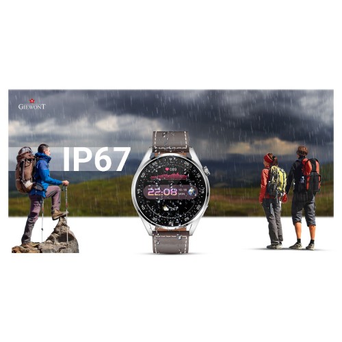 Smartwatch Giewont Vertex SmartCall GW450-6 Silver/Brown Leather - 6325