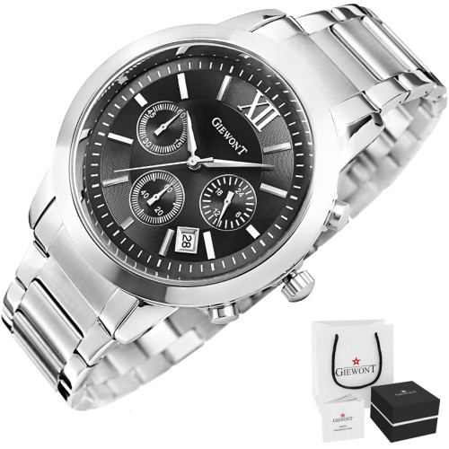 Zegarek Męski Giewont Apex Chrono GW6480-1 Chronograf Silver/Black - 6369