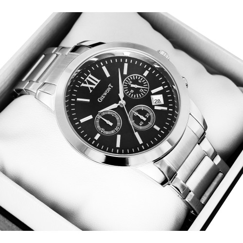 Zegarek Męski Giewont Apex Chrono GW6480-1 Chronograf Silver/Black - 6369