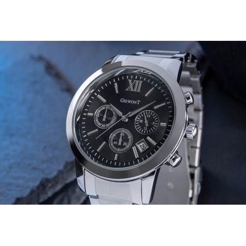 Zegarek Męski Giewont Apex Chrono GW6480-1 Chronograf Silver/Black - 6369