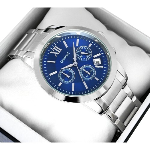 Zegarek Męski Giewont Apex Chrono GW6480-2 Chronograf Silver/Blue - 6368
