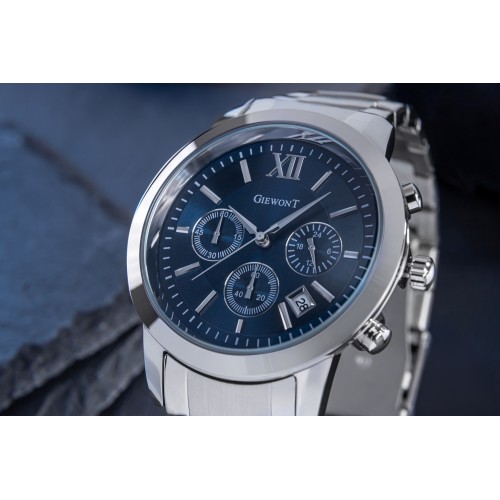 Zegarek Męski Giewont Apex Chrono GW6480-2 Chronograf Silver/Blue - 6368