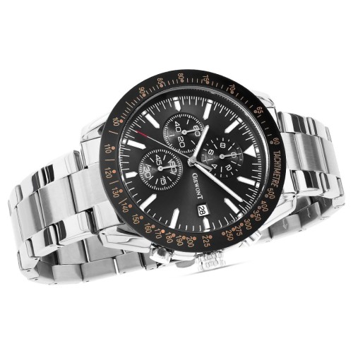 Zegarek Męski Giewont PrimeChrono GW8620-1 Chronograf Silver/Black - 6374